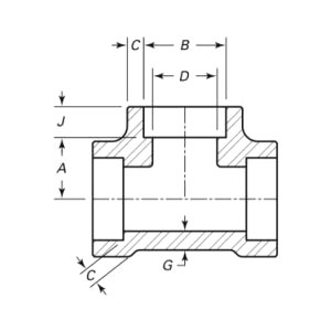 Gesmeed gelijk T-stuk